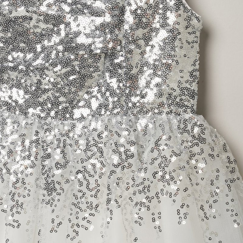 Silver Sequinned Party Dress