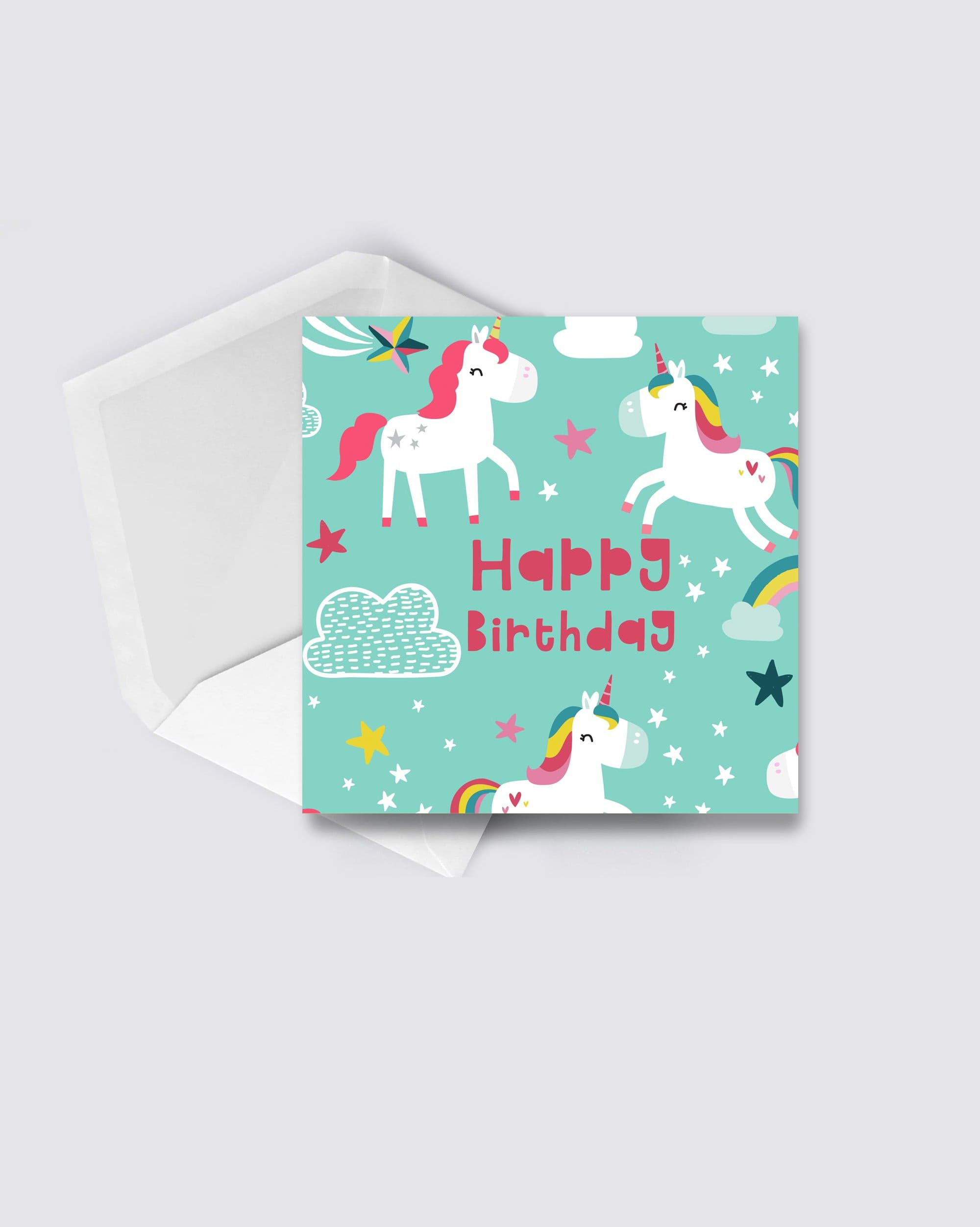 Unicorn Birthday Card.