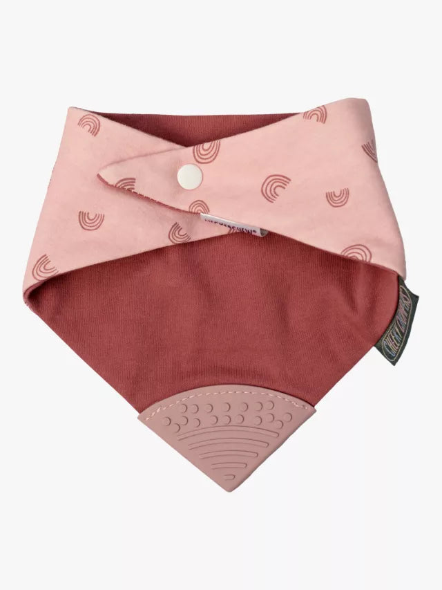 Neckerchew Teething Dribble Bib - Rainbow Rose