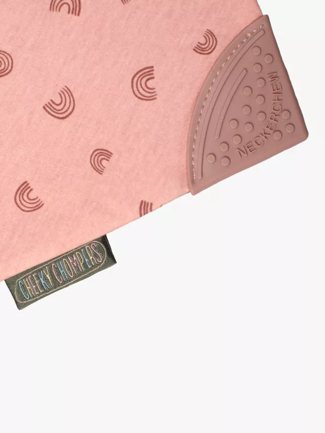 Neckerchew Teething Dribble Bib - Rainbow Rose