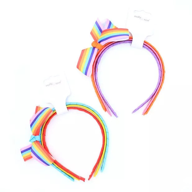 girls 3pk Rainbow Hair Bands