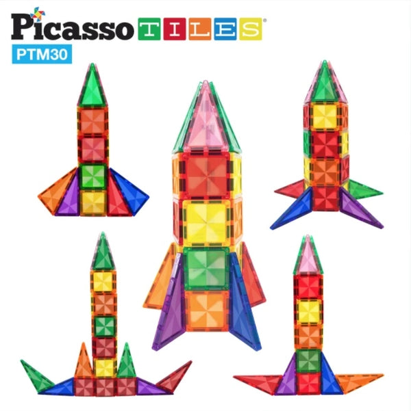 PicassoTiles Mini Diamond 30pc Rocket Set