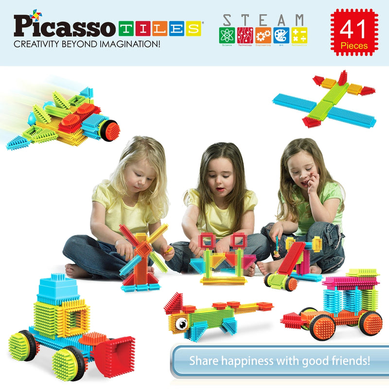 Picasso Bristle Shape Blocks 41 Piece Basic Building Set