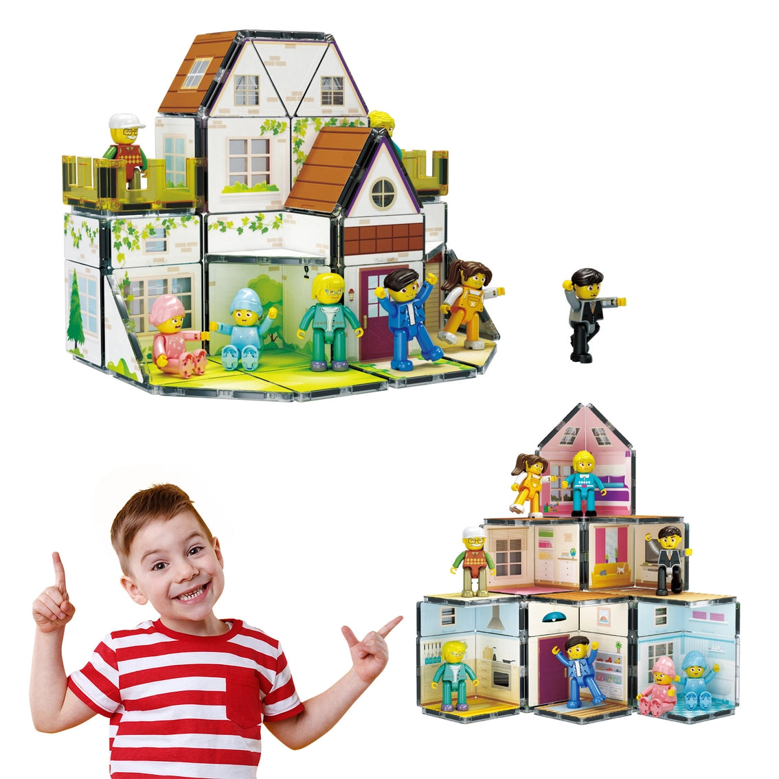 Picasso Magnet Tile Playset Family House with Characters