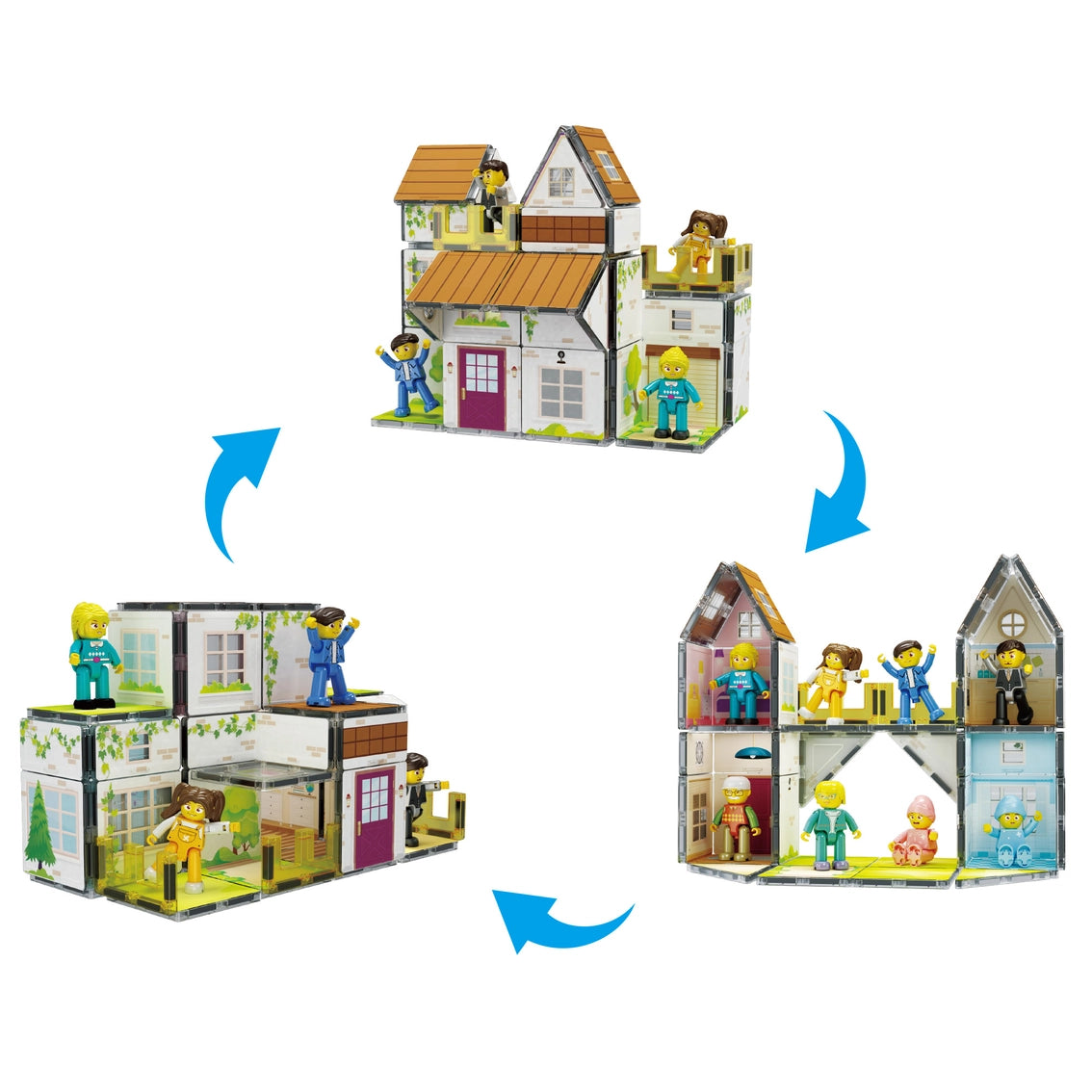 Picasso Magnet Tile Playset Family House with Characters
