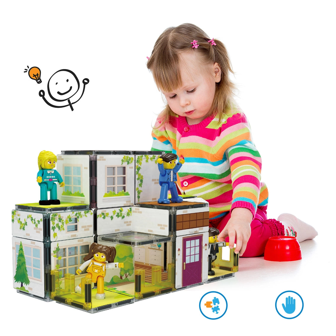 Picasso Magnet Tile Playset Family House with Characters