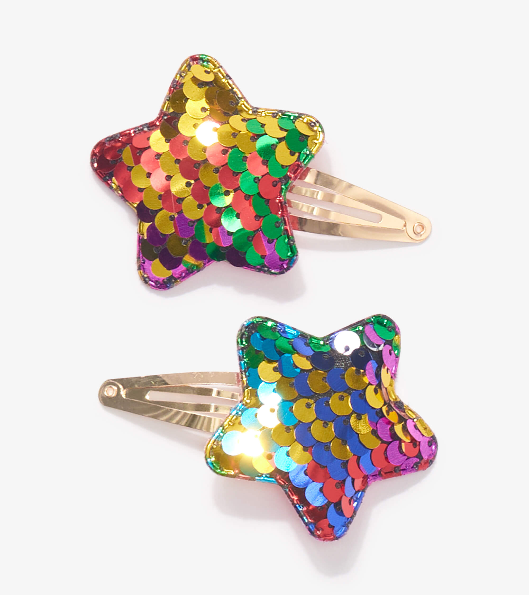 Sequin Stars Snap Clips