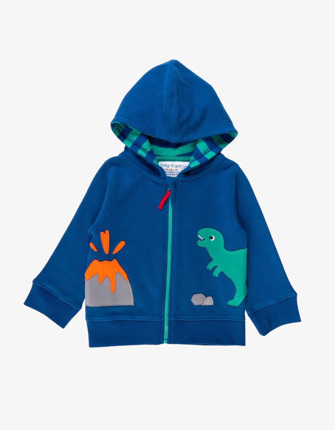 Toby Tiger Organic Dinosaur Applique Hoodie