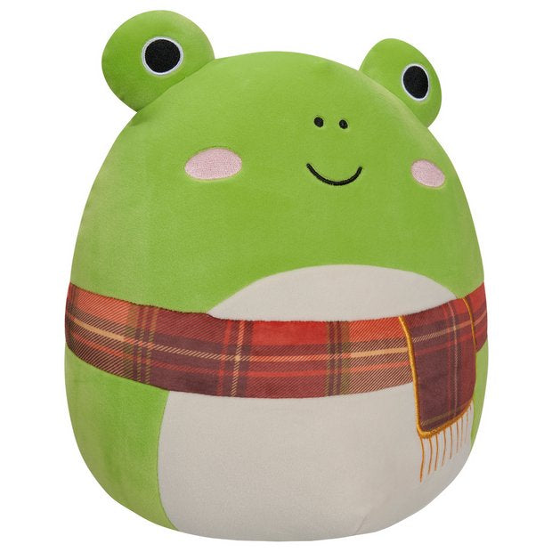 Wendy The Green Frog with Plaid Scarf Squishmallow 12 inch