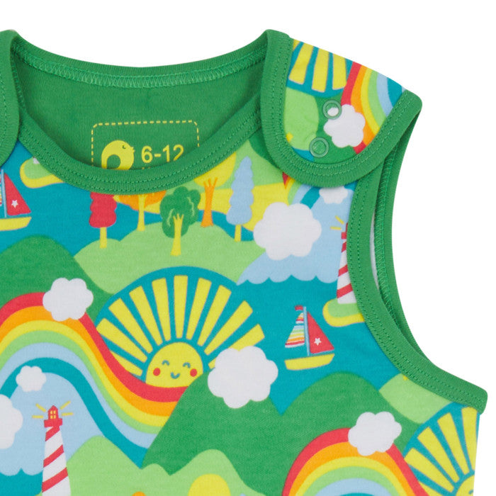 Piccalilly Organic Cotton Rainbow Dungarees