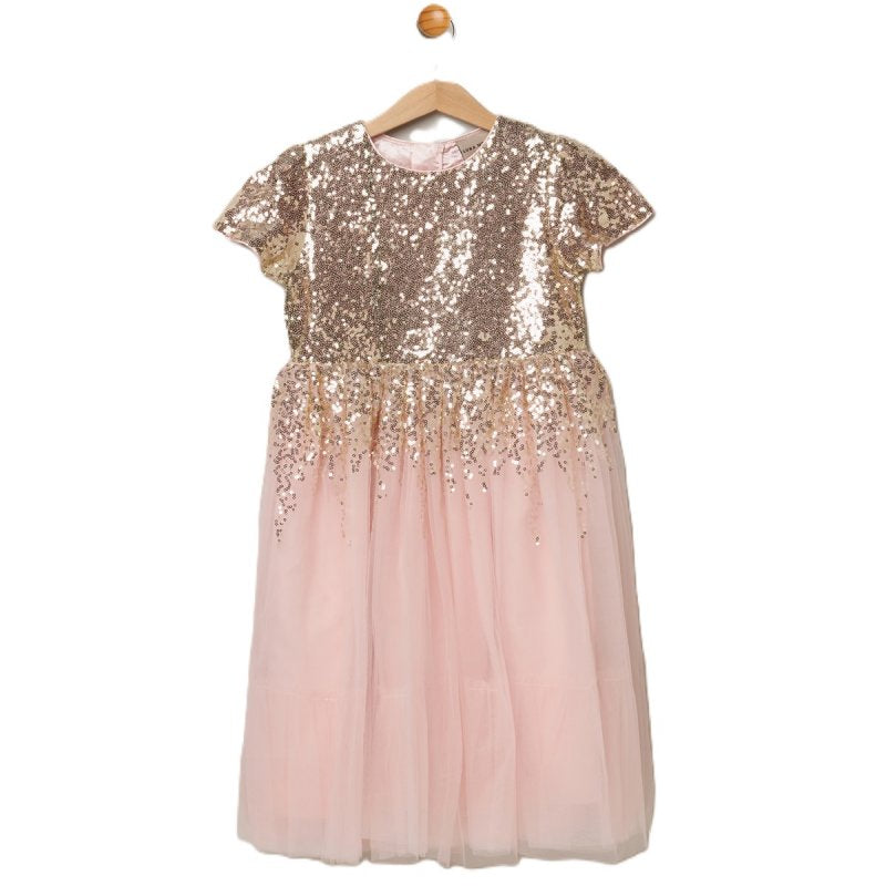 Pink Sequinned Party Dress