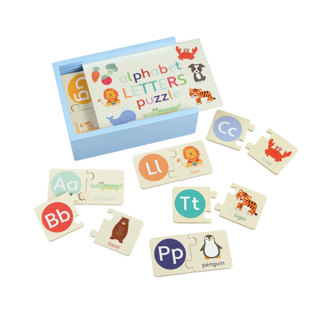 Wooden Alphabet Puzzles in a Box