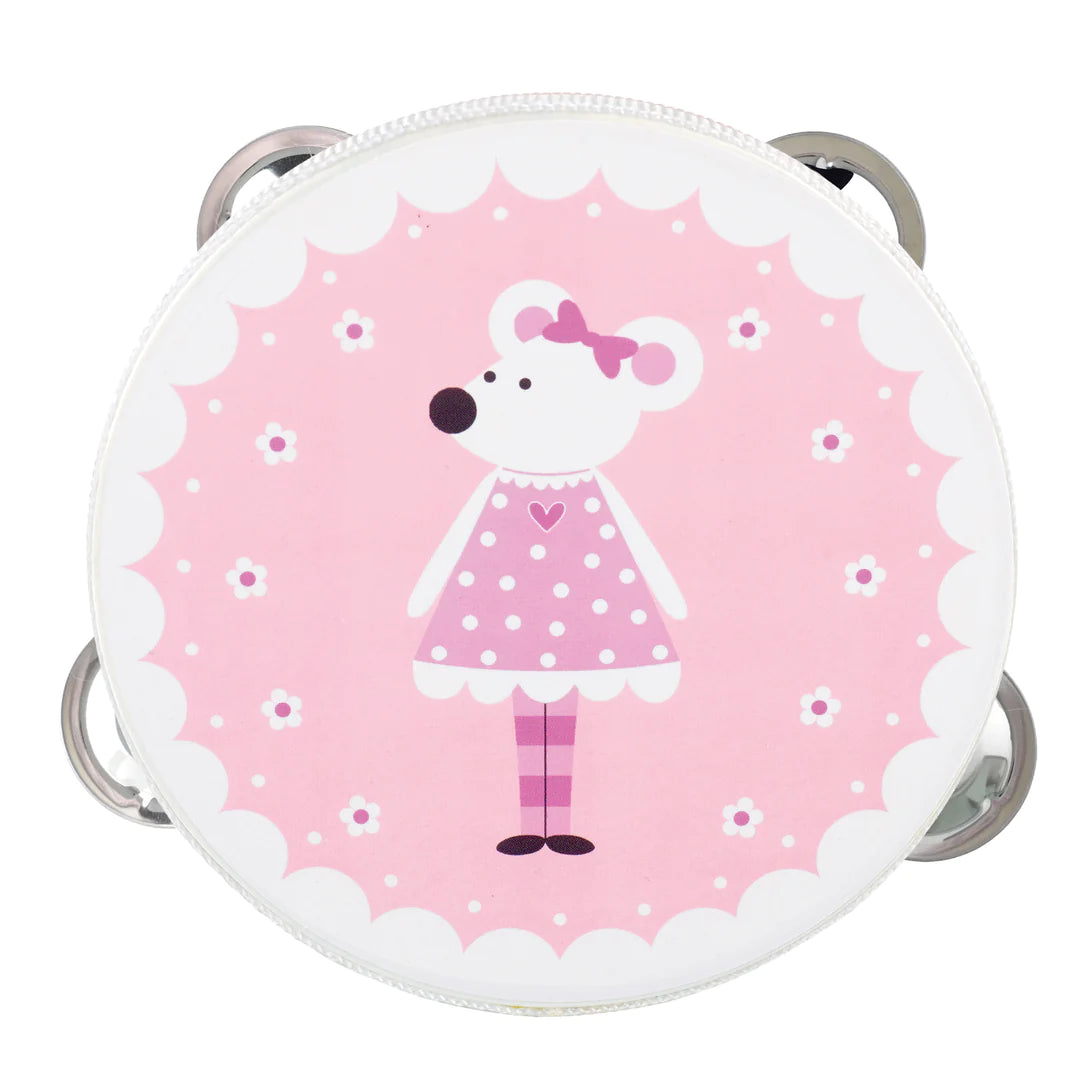 Orange Tree Pink Mouse Tambourine