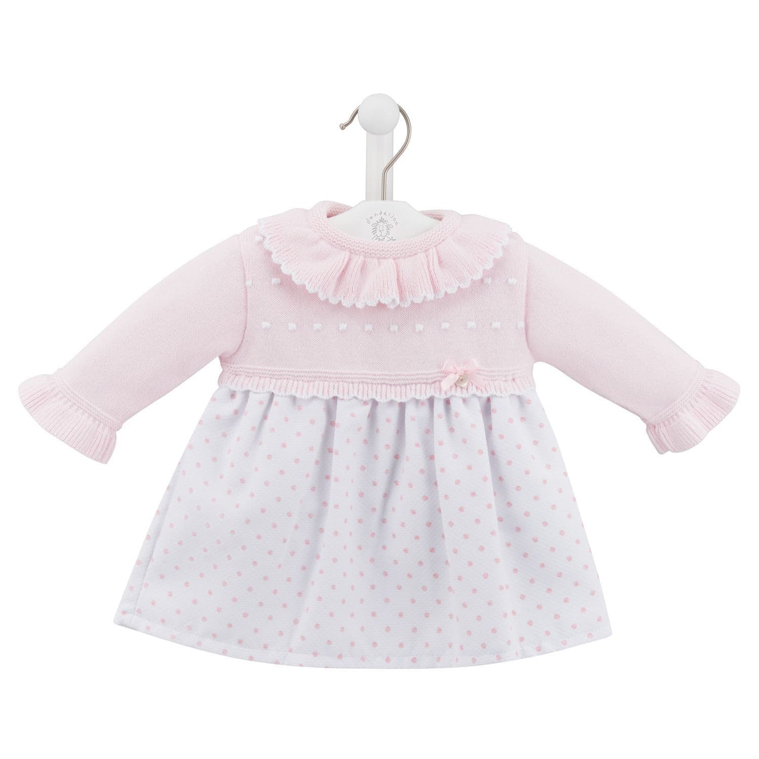 Dandelion Pink Spotty Dress with Knitted Top