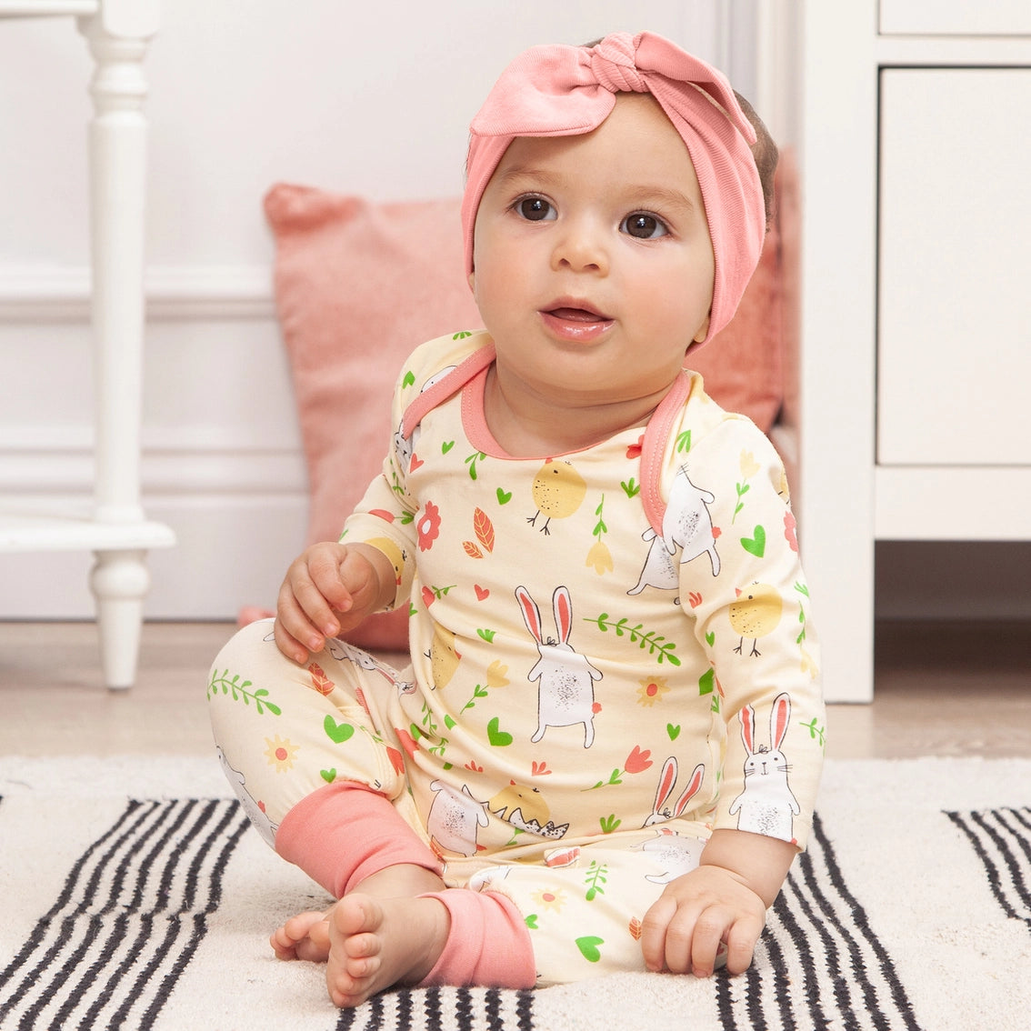 Bunnies and Chicks Bamboo Romper