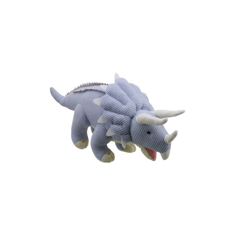Wilberry Knitted Triceratops Dinosaur - Blue