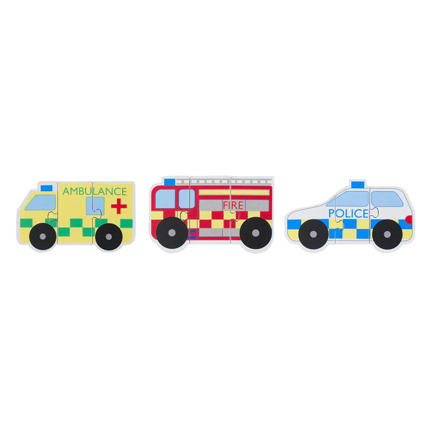 fire engine ambulance police car Emergency Services Mini Puzzles