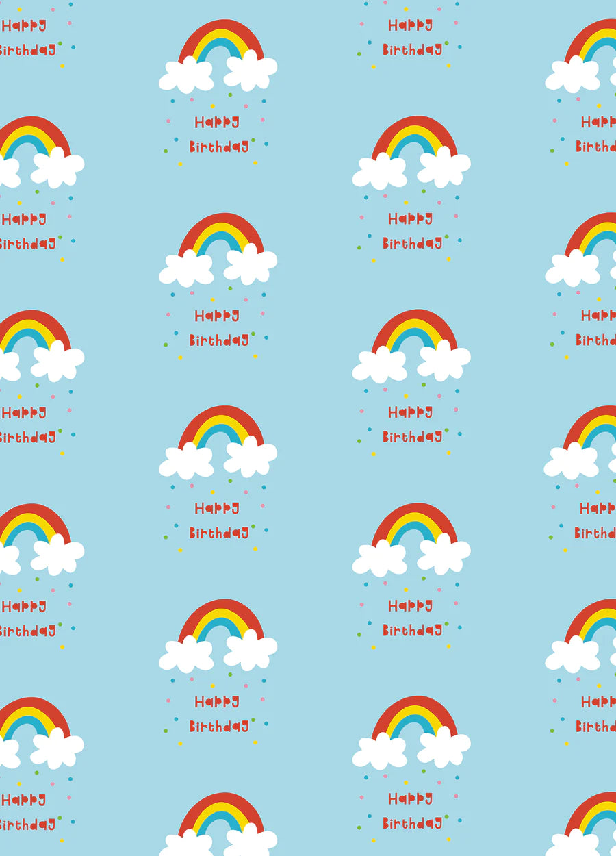 Happy Birthday Gift Wrapping paper rainbow