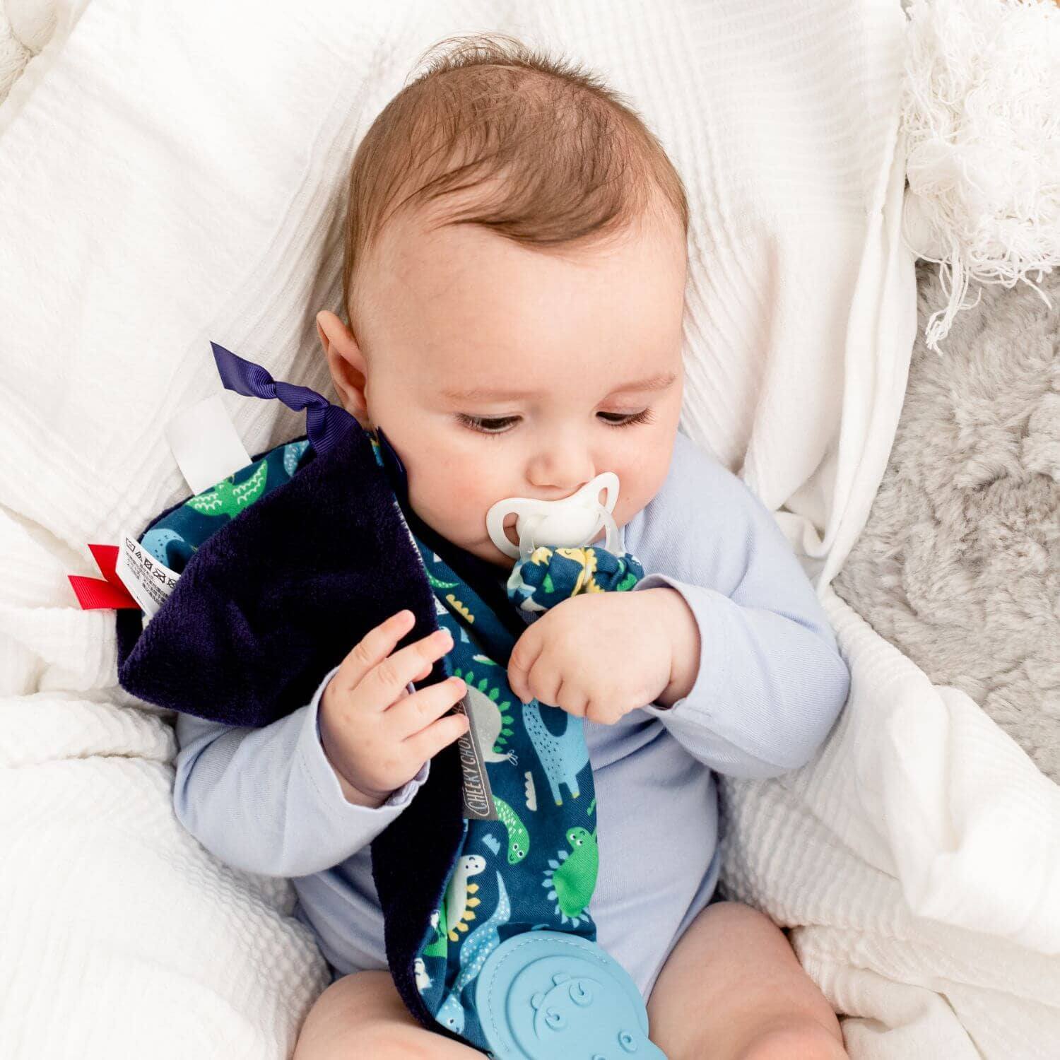 Baby Comforter with Teether - Baby Dino