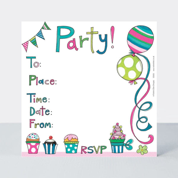 Birthday Party Invitations - Balloons.