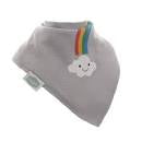 Ziggle Rainbow cloud Design on Grey Bib