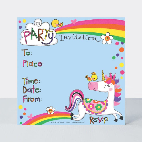 Birthday Party Invitations - Unicorn.