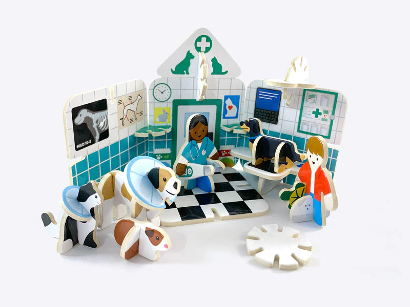 Play Press Mini Vets Pop-out Playset