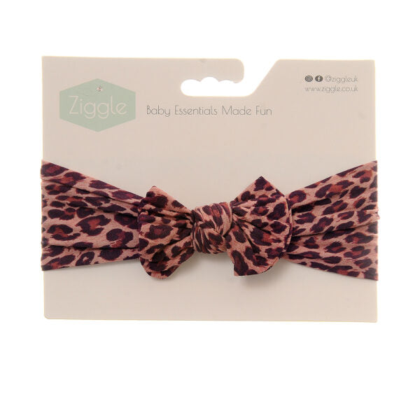 Ziggle Leopard Print Bow Turban Headband