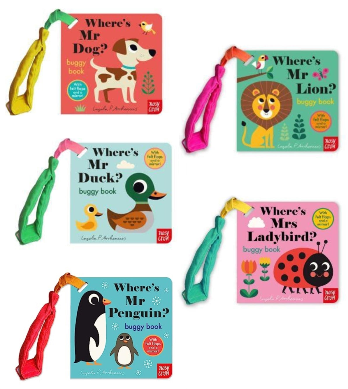 Where's Mr? Buggy Bookds with Felt Flaps & Mirror