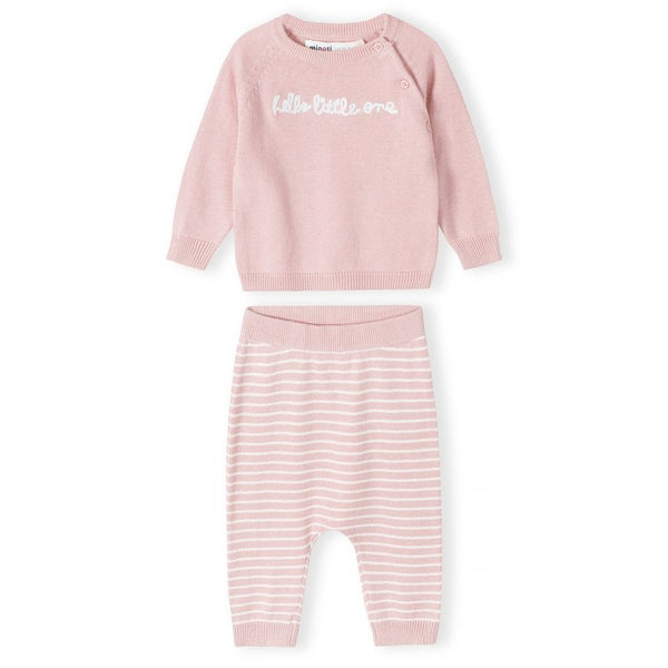 Hello Little One Pink Knitted Outfit