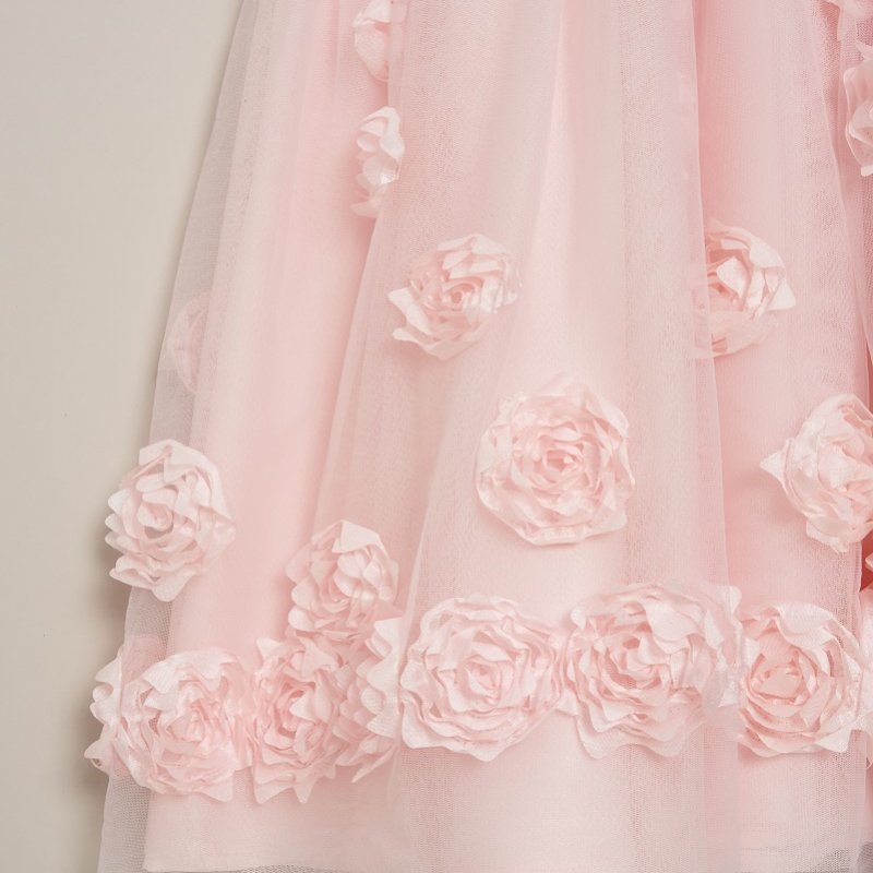 Baby Pink Party Dress with Velvet Bolero