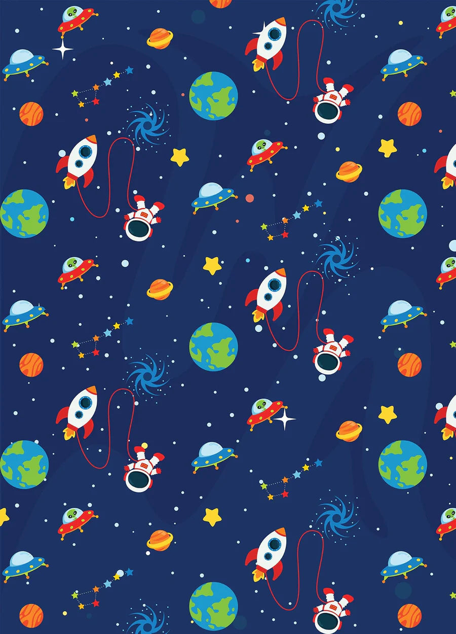 space theme astronaut rocket Gift Wrapping paper