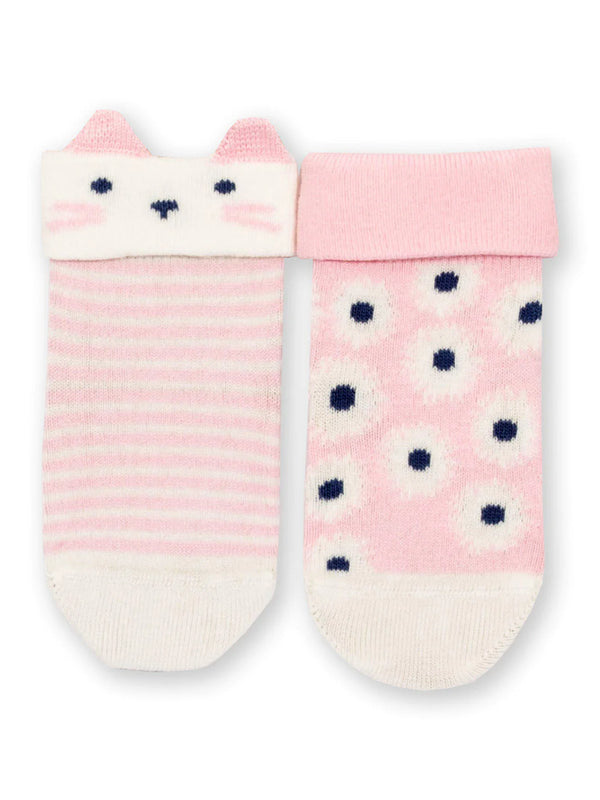 Two Pack Pink Kitten Socks