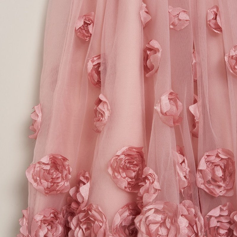 Rose Pink Party Dress with Velvet Bolero