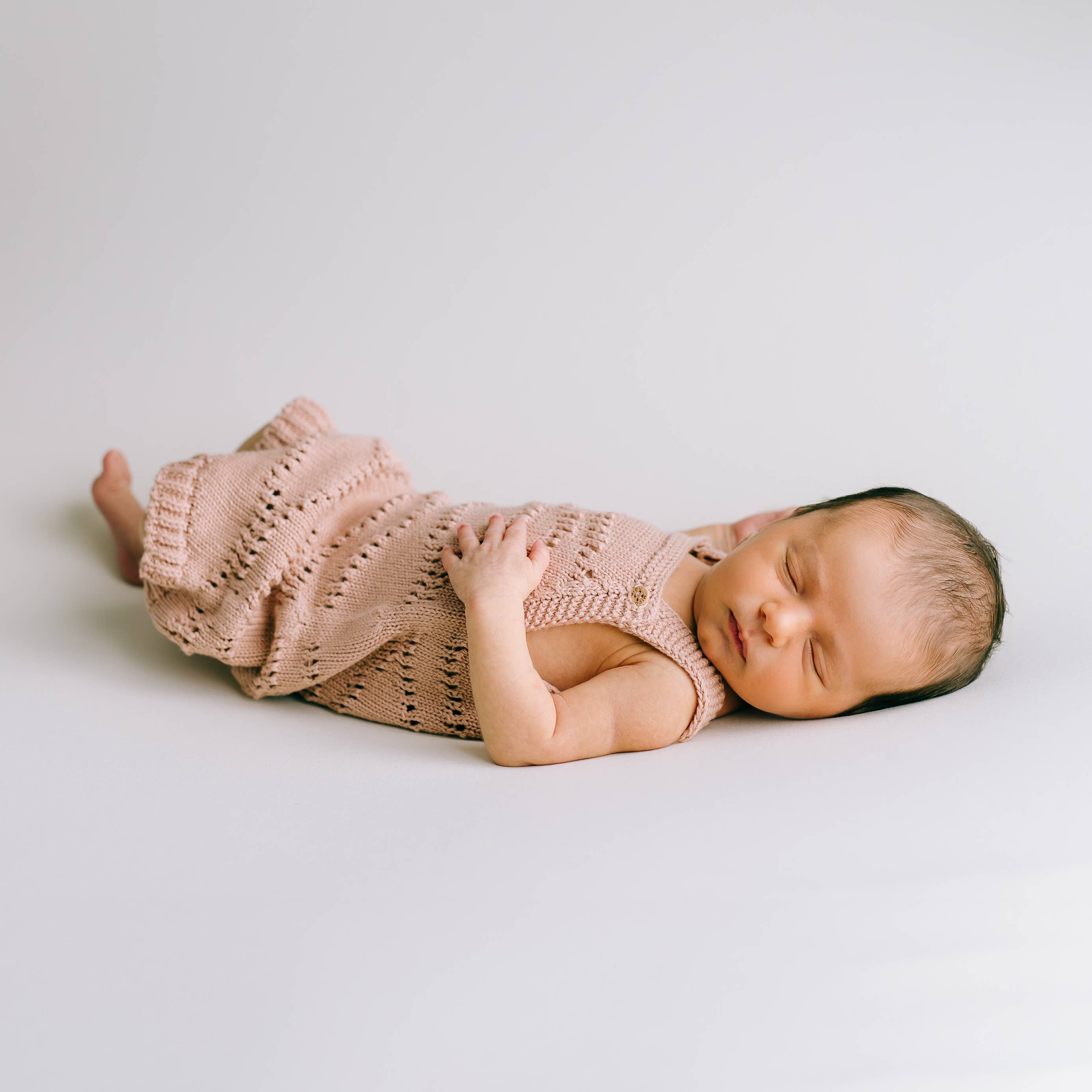 Organic Cotton Pink Knitted Romper