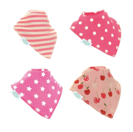 4pk of Pretty Pinks Bibs.