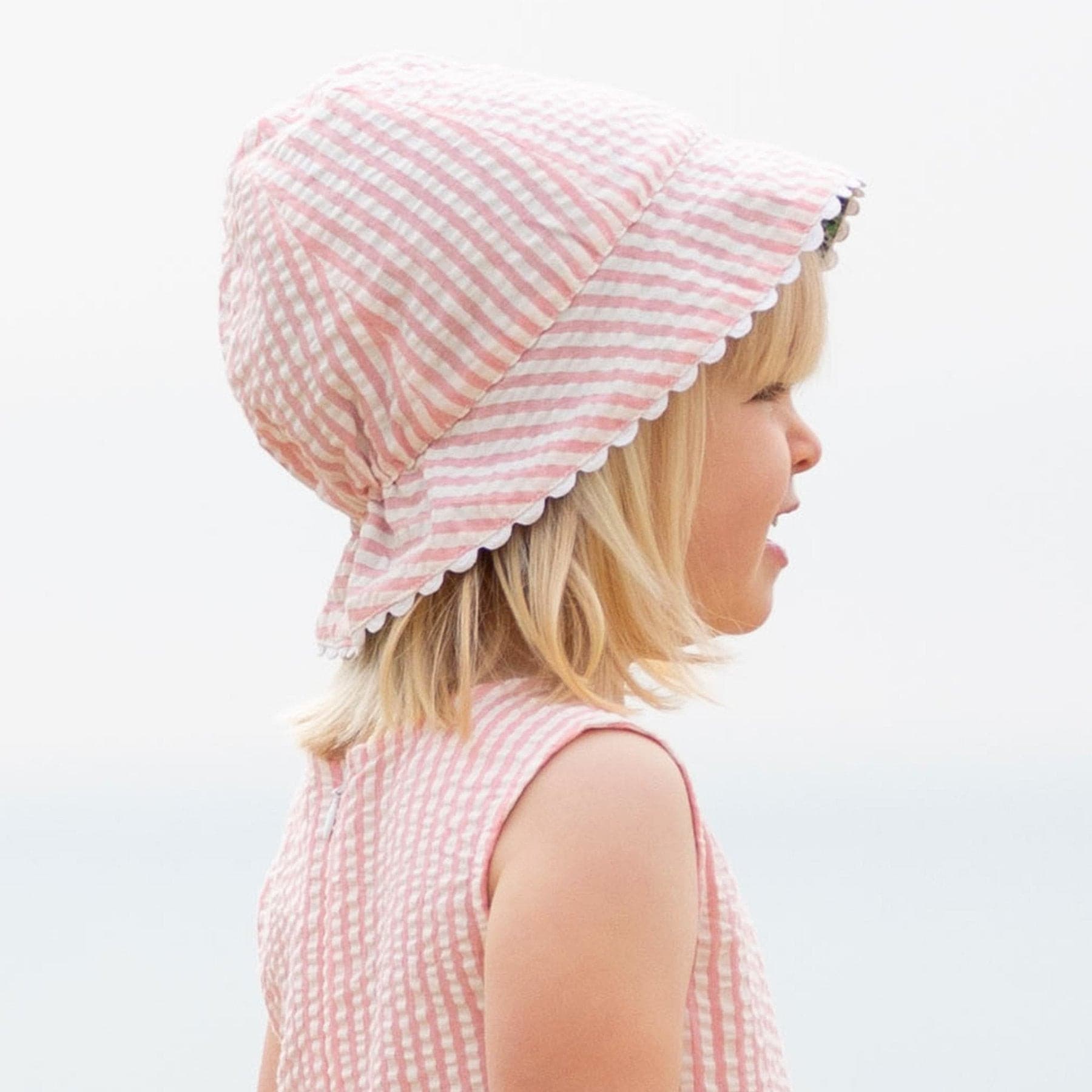 Candy Stripe and Floral Reversible Sun Hat.