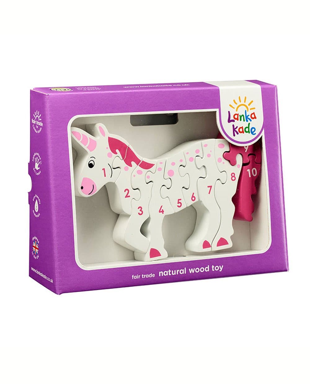 Lanka Kade Wooden Unicorn 1-10 Counting Puzzle