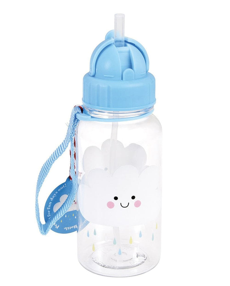 Cloud Design Drinking Bottle From Rex Keep the kids happy and hydrated with a happy cloud design reusable water bottle. Comes with an integrated straw for easy sipping. BPA Free