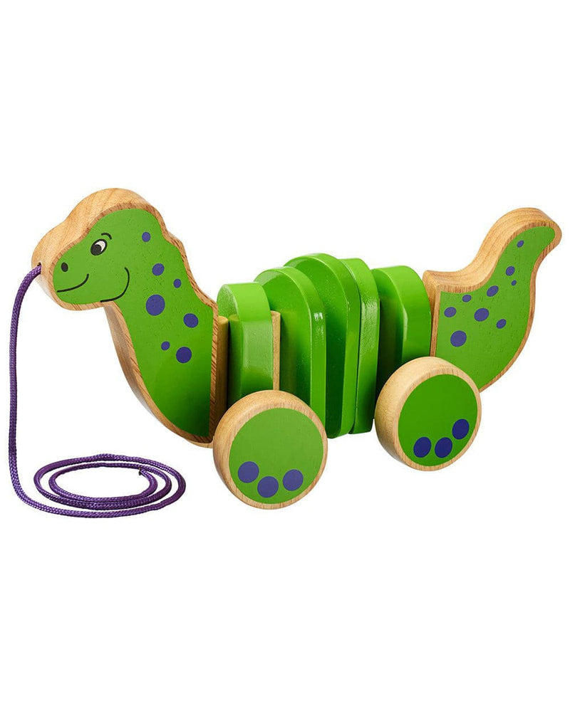  Lanka Kade Dinosaur Pull-Along Wooden Toy This fair trade wooden dinosaur pull-along toy is beautifully handcrafted by skilled artisans in Sri Lanka from sustainably sourced rubber wood and non toxic paints. Suitable for ages 12 months +