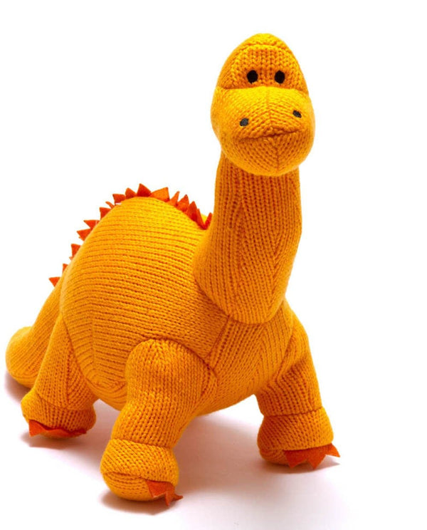 Best Years - Diplodocus Dinosaur Knitted Toys These knitted dinosaurs would make a great addition to any baby boy or girl's nursery and as they're suitable from birth, they would make a lovely newborn baby gift.