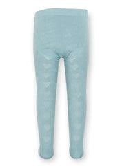 Teal Tights with Hearts Stitch.
