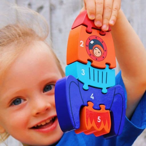 Wooden Rocket 1-5 Counting Puzzle.