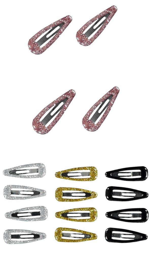 4pk Mini Hair Clips from Molly Rose. Available in pink gold silver and black 