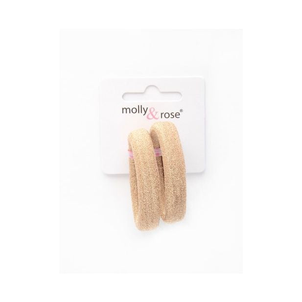 Molly and Rose 1cm Thick Hair Bobbles - 2pk. Available in pink gold silver blue brown orange