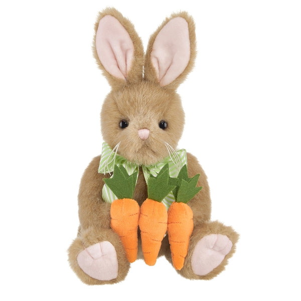 Bearinton Collection Easter Bunny with Carrots Holding his ‘freshly picked’ trio of felt carrots between his bunny paws, this super-soft plush bunny is the perfect Easter bunny!