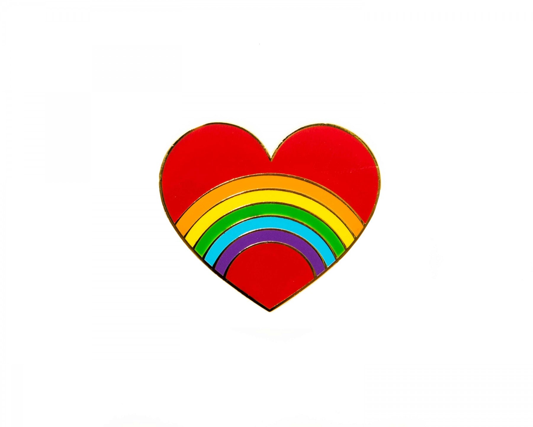 Rainbow Heart Enamel Pin Brooch.