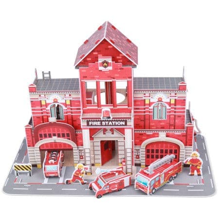 Fire Station 3D Construction Craft.