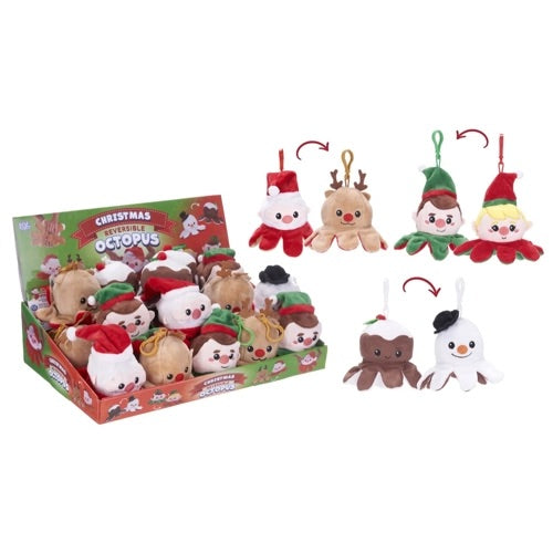 Reversible Octopus Christmas Key Rings.