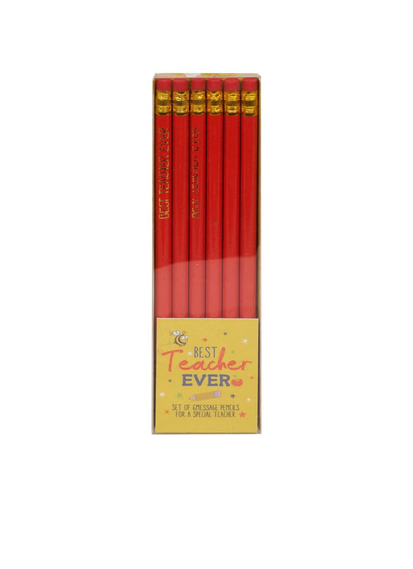 Set of 6 Slogan Pencils ''Best Teacher Ever''.